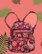 Load image into Gallery viewer, Vera Bradley backpack- Picadilly Plum pattern.