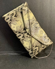 Load image into Gallery viewer, Anne Klein Silver & White snake skin pattern purse.