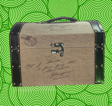 Load image into Gallery viewer, Decorative Burlap Treasure Box - Small Trunk Chest